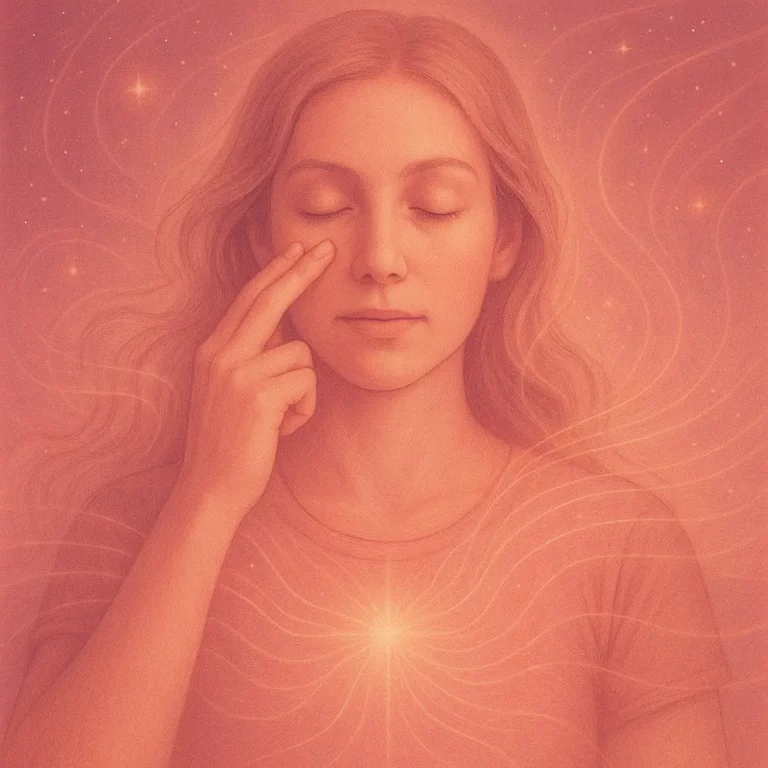 Illustration d'un visage serein avec une lumière intérieure