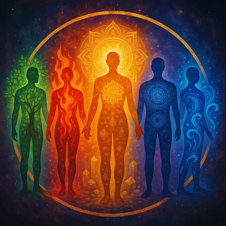 Illustration des corps énergétiques et chakras